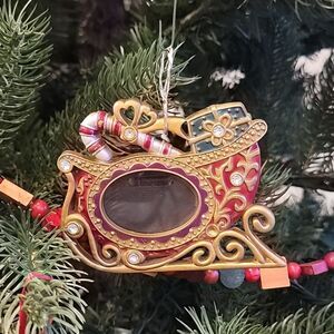 Christmas sleigh photo frame keepsake ornament